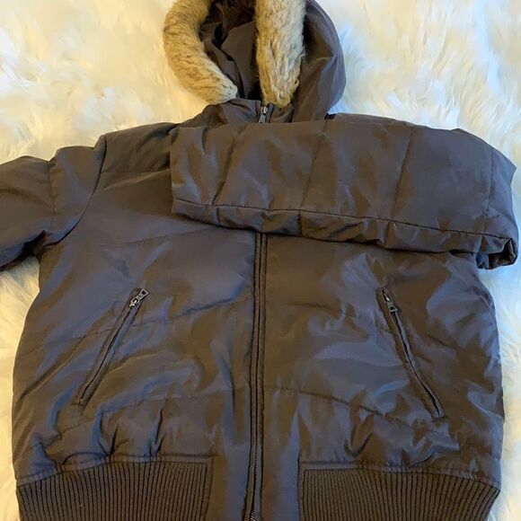 New York & Company Winter coat with fur lined hood size Large - Picture 1 of 8